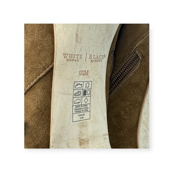 White House Black Market WHBM ꧁ Suede Fringed Heeled Ankle Boots ꧁ Cognac ꧂ 9.5 - Picture 12 of 16
